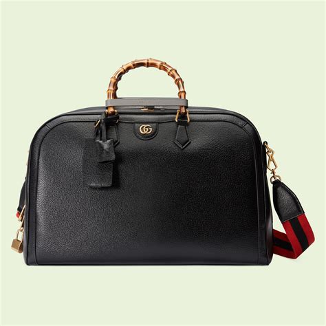 gucci black leather flats|gucci black leather duffle bag.